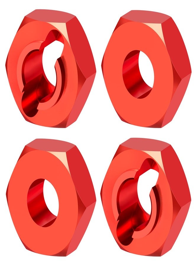 JGGZONE 4PCS Aluminum Wheel Hex Hub Extenders Adaptor Combiner Coupler RC Wheel Hex Drive Adapter Compatible with Losi 1/24 Micro-B 2WD Buggy Upgrade Parts (Red) - Image 1